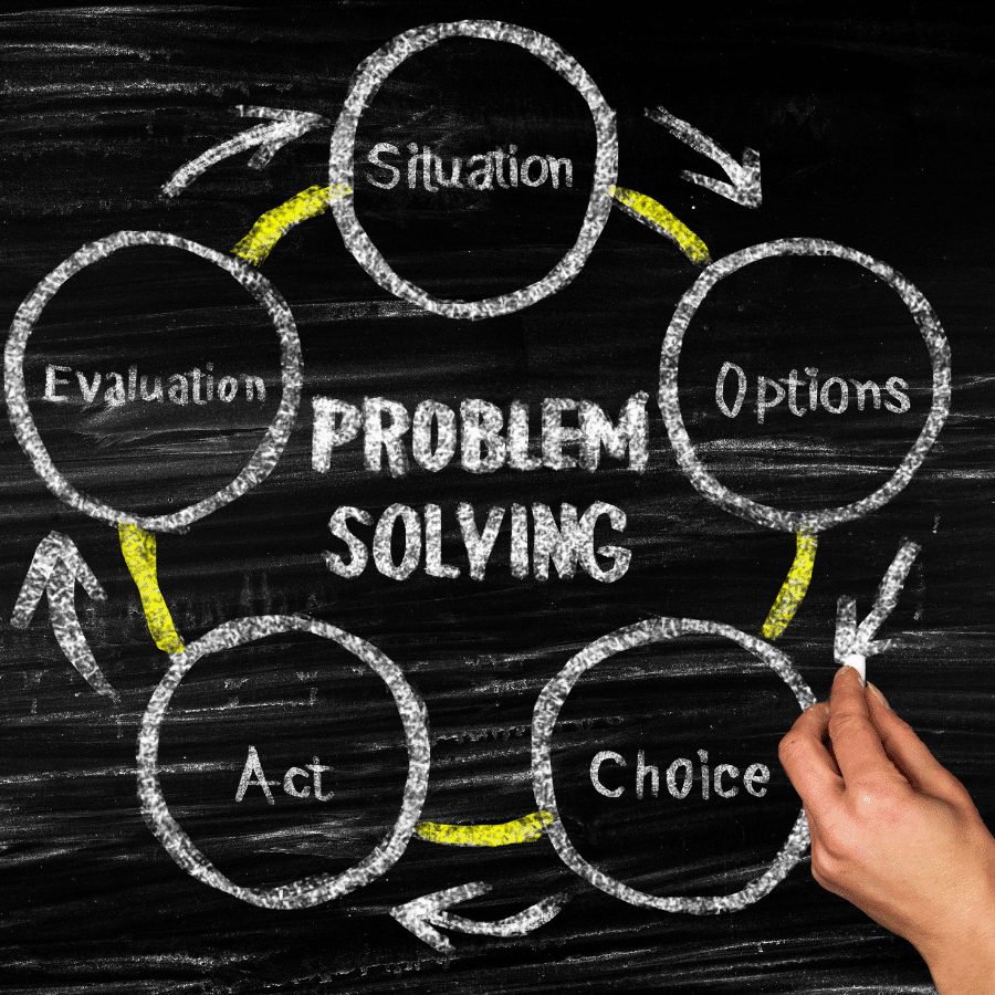 Illustration representing the creative problem-solving skills children build through art-making