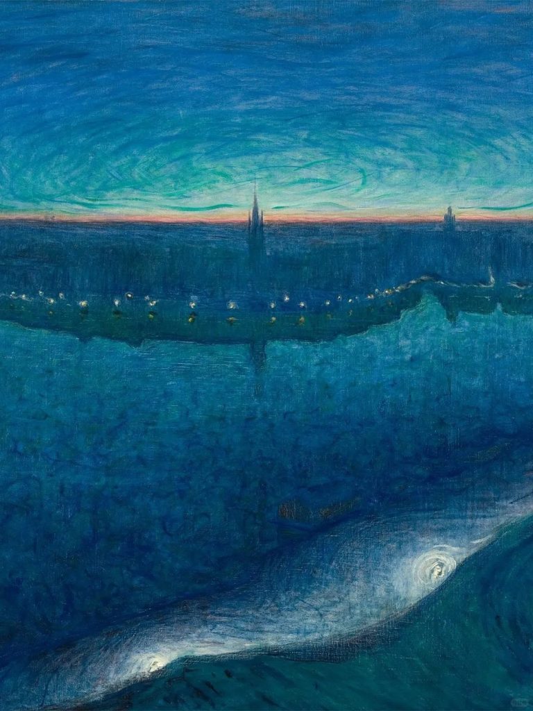 A second painting in Eugène Jansson's blue-toned style