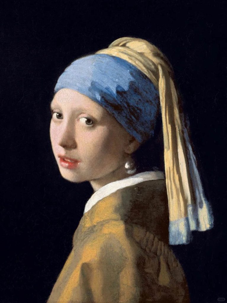 Johannes Vermeer's Girl with a Pearl Earring, an oil painting example of rich color depth