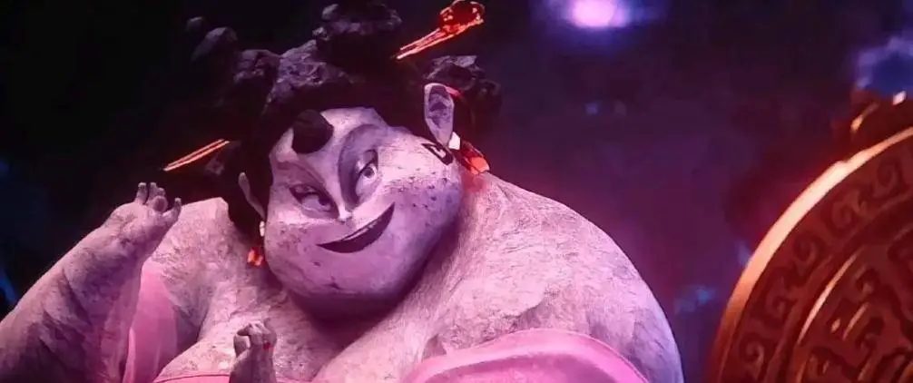 Close-up of the playful Stone Ji Niangniang character in Nezha 2