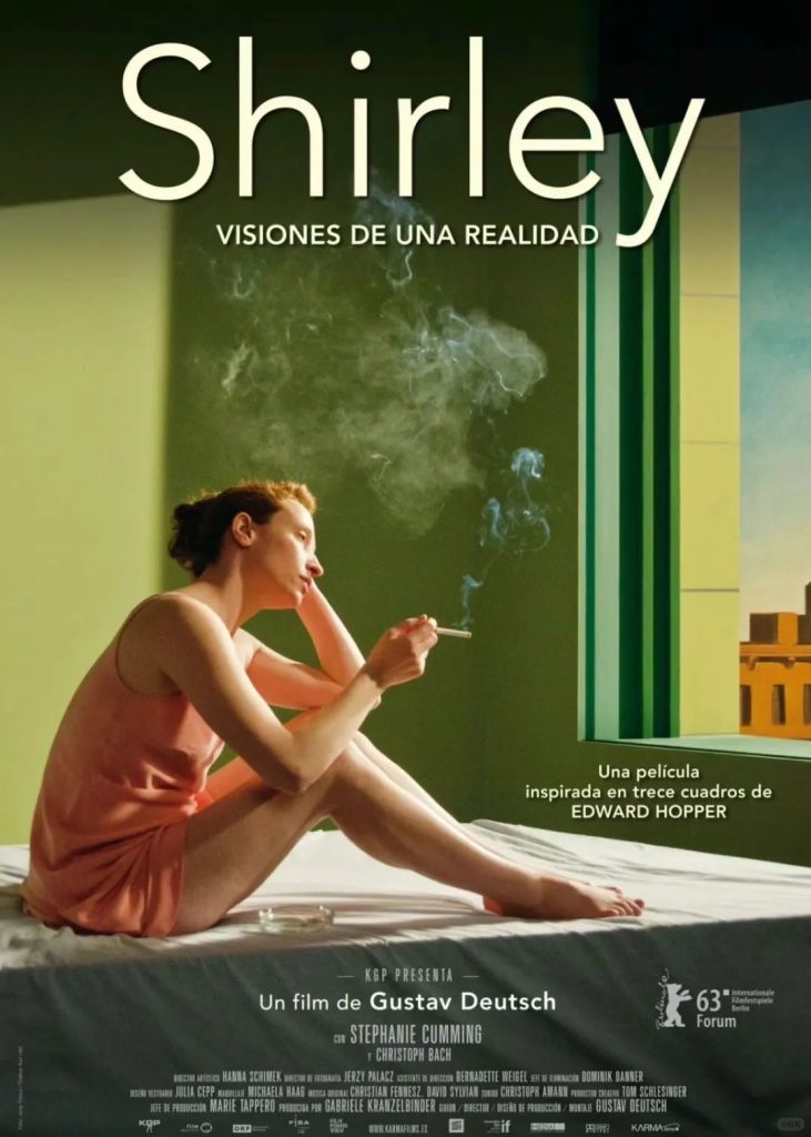 Film poster for Shirley: Visions of Reality, styled after Edward Hopper's paintings