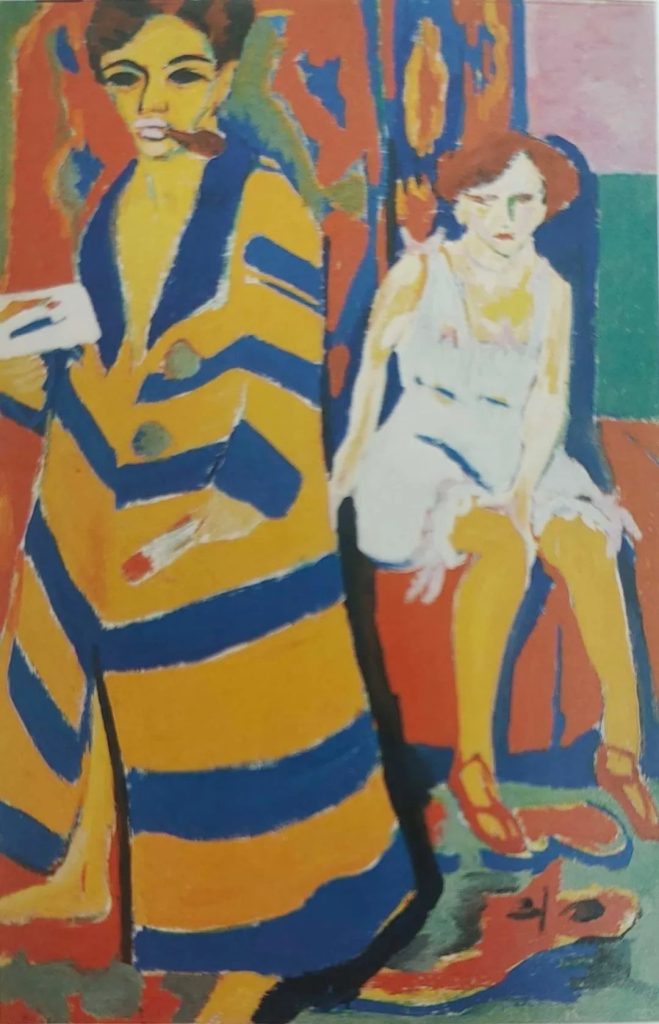 Expressionist painting using exaggerated, symbolic color to convey emotion