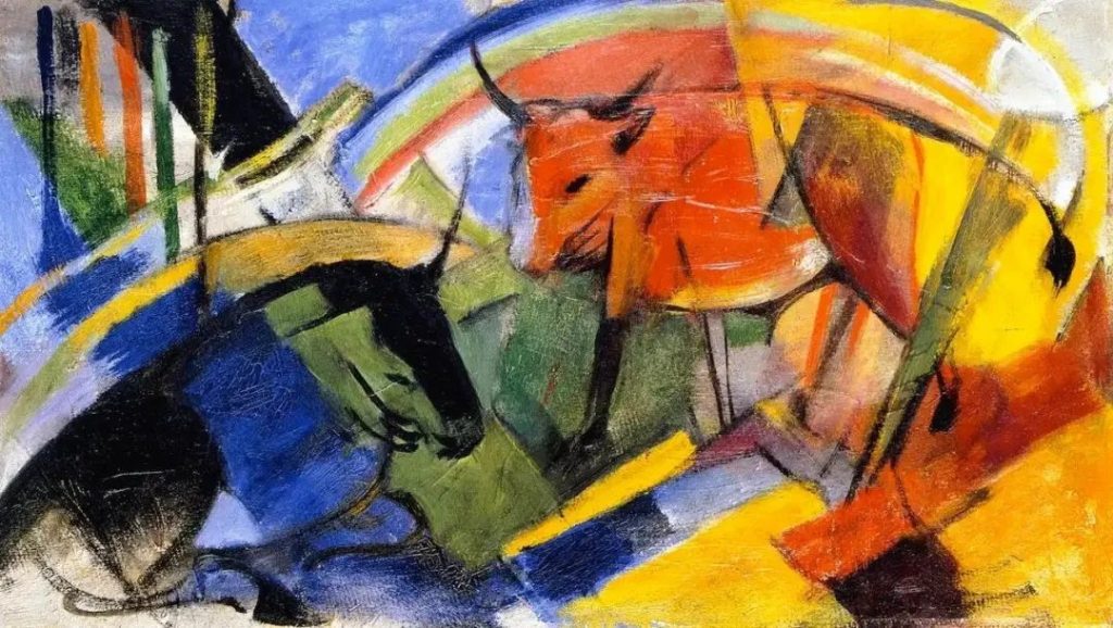 Expressionist painting using distorted color to express inner feeling