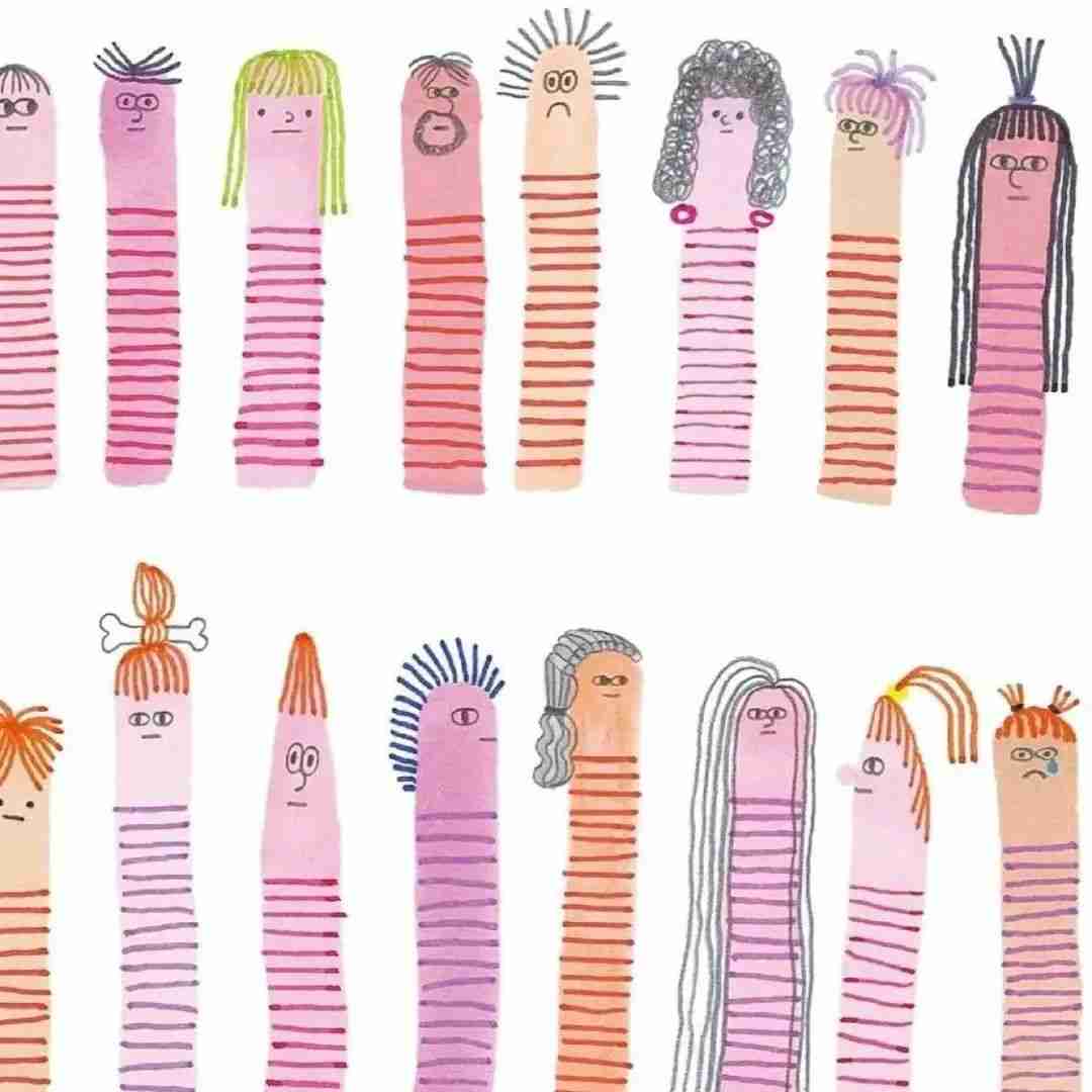 Illustration from Noemi Vola's book about the life of a worm