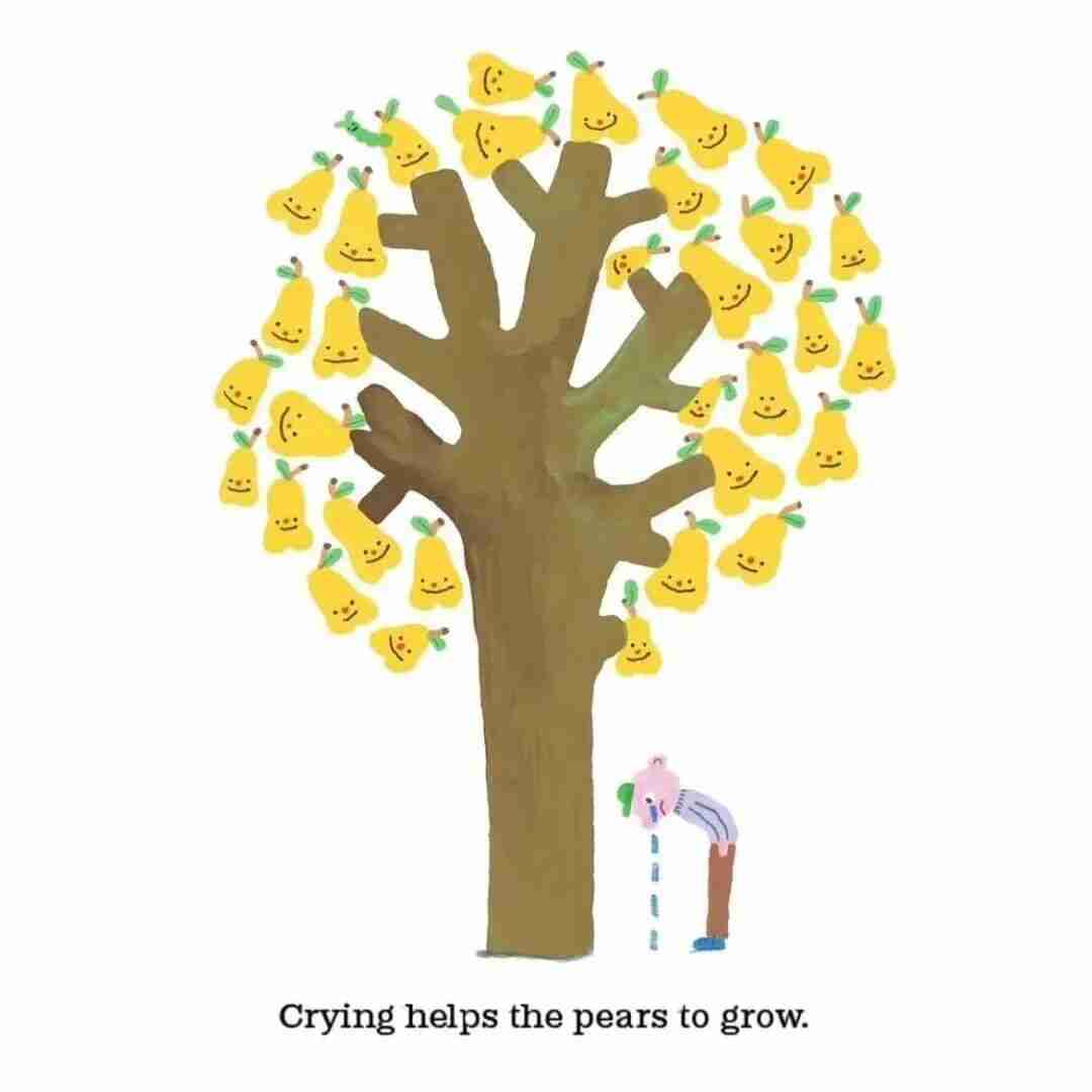 Illustration from Noemi Vola's picture book If You Cry Like a Fountain