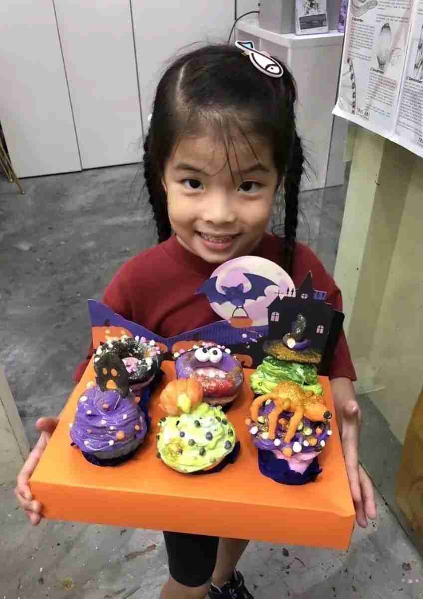 Colorful artwork made by a child using craft materials