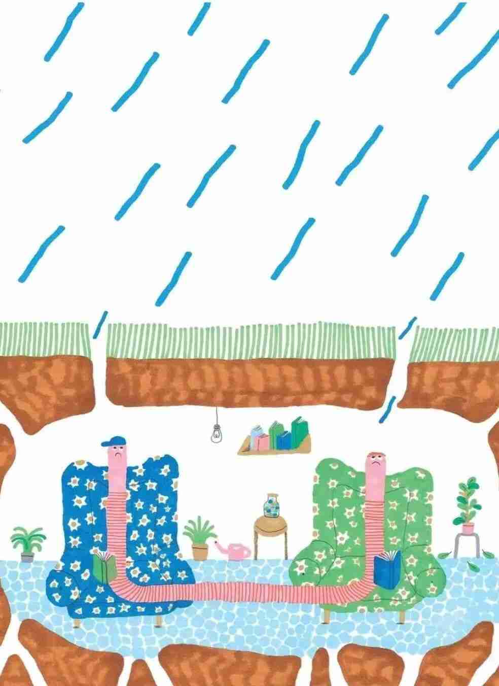 Illustration from Noemi Vola's book about the life of a worm