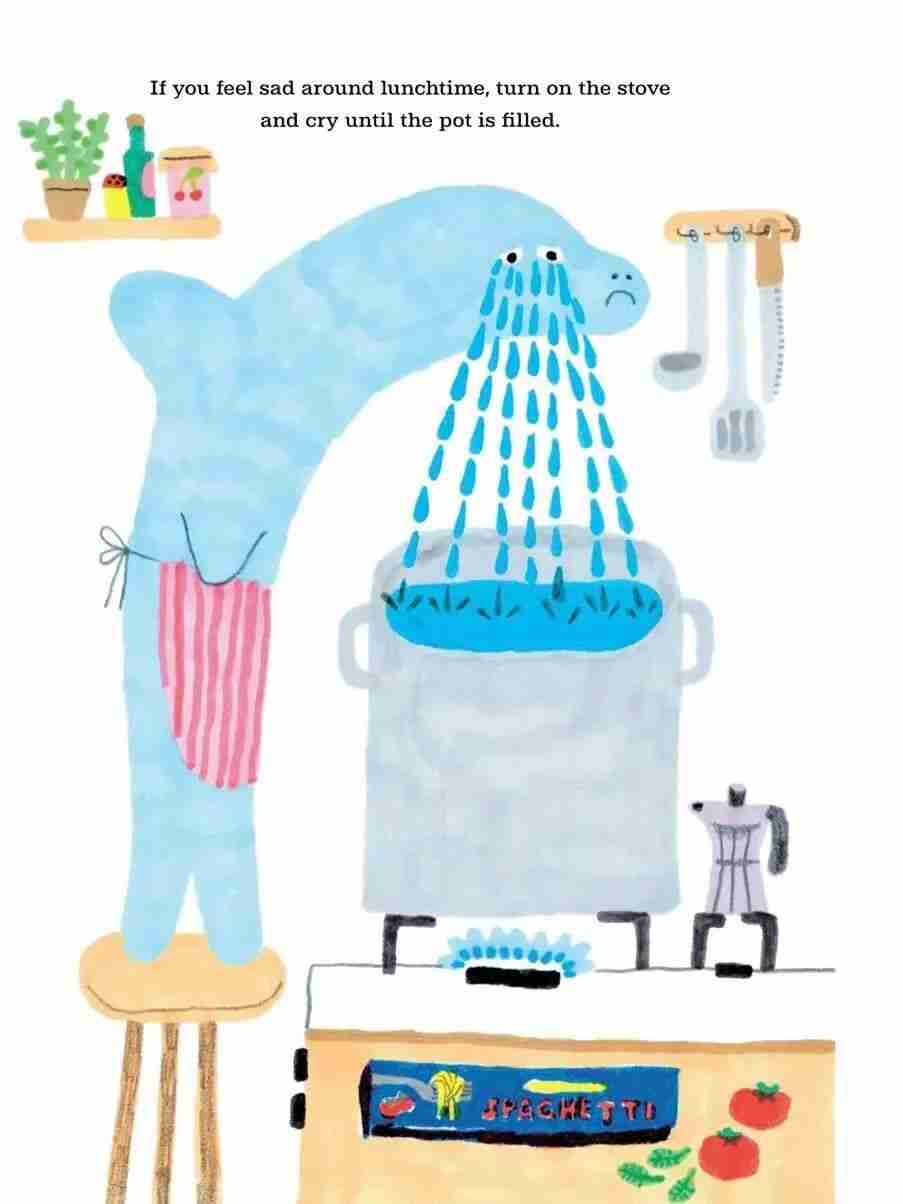 Illustration from Noemi Vola's picture book If You Cry Like a Fountain