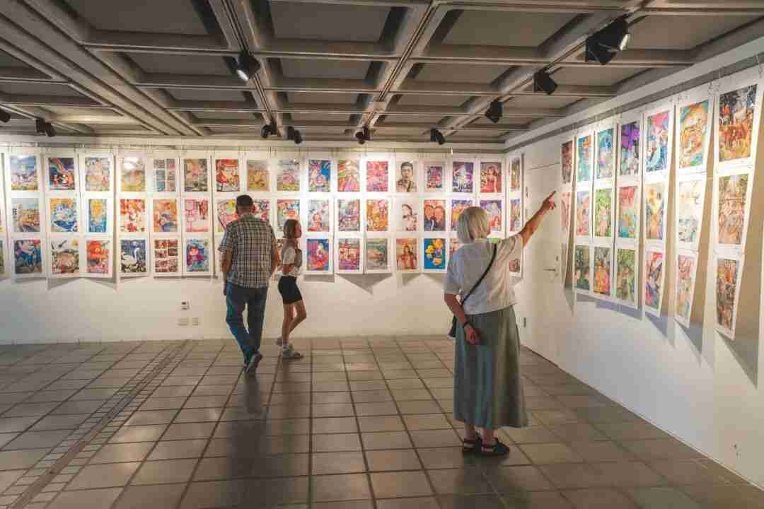 Children's artworks on display at the Andersen International Art Exhibition