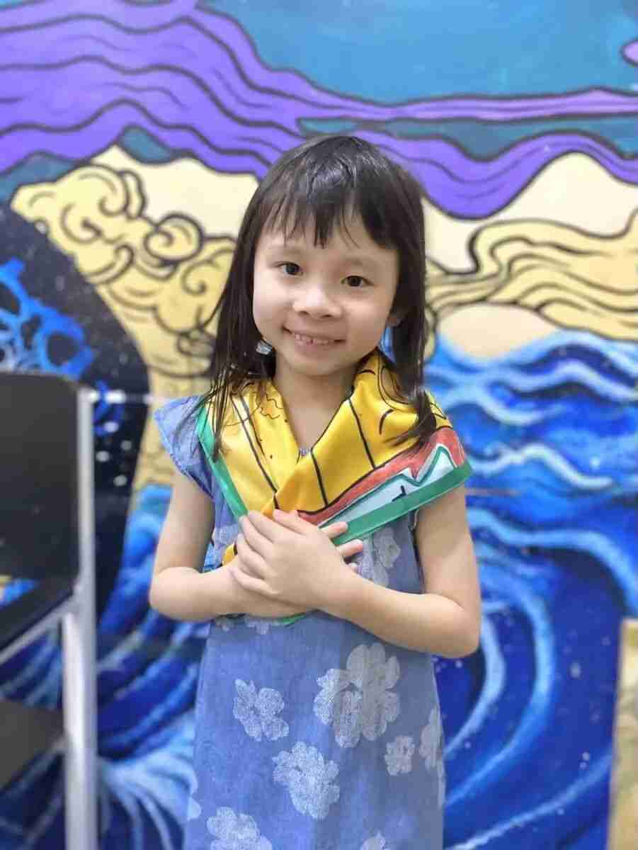 Child's freeform artwork bursting with color and imagination