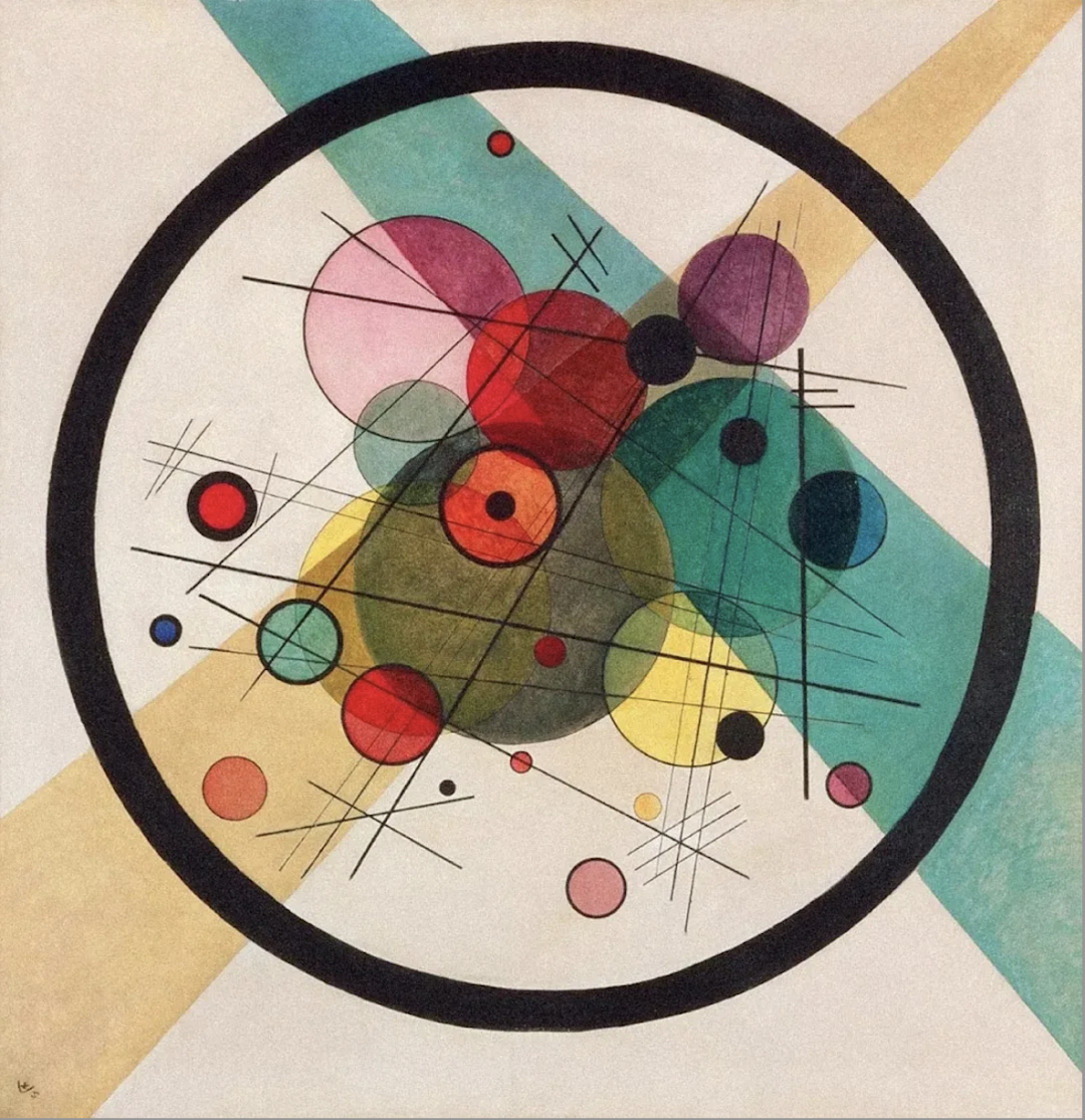 A further painting from Wassily Kandinsky's Composition series, combining dots, curved lines, and bold color fields