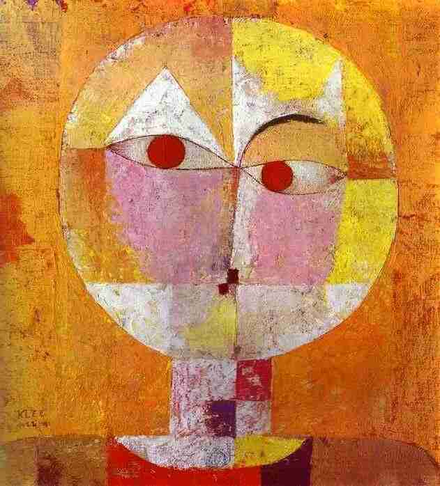 Paul Klee's painting Senecio, a portrait made of simplified geometric shapes