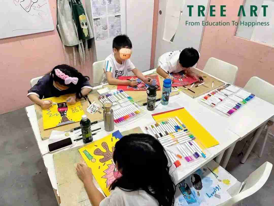 Children's artwork from a TreeArt class