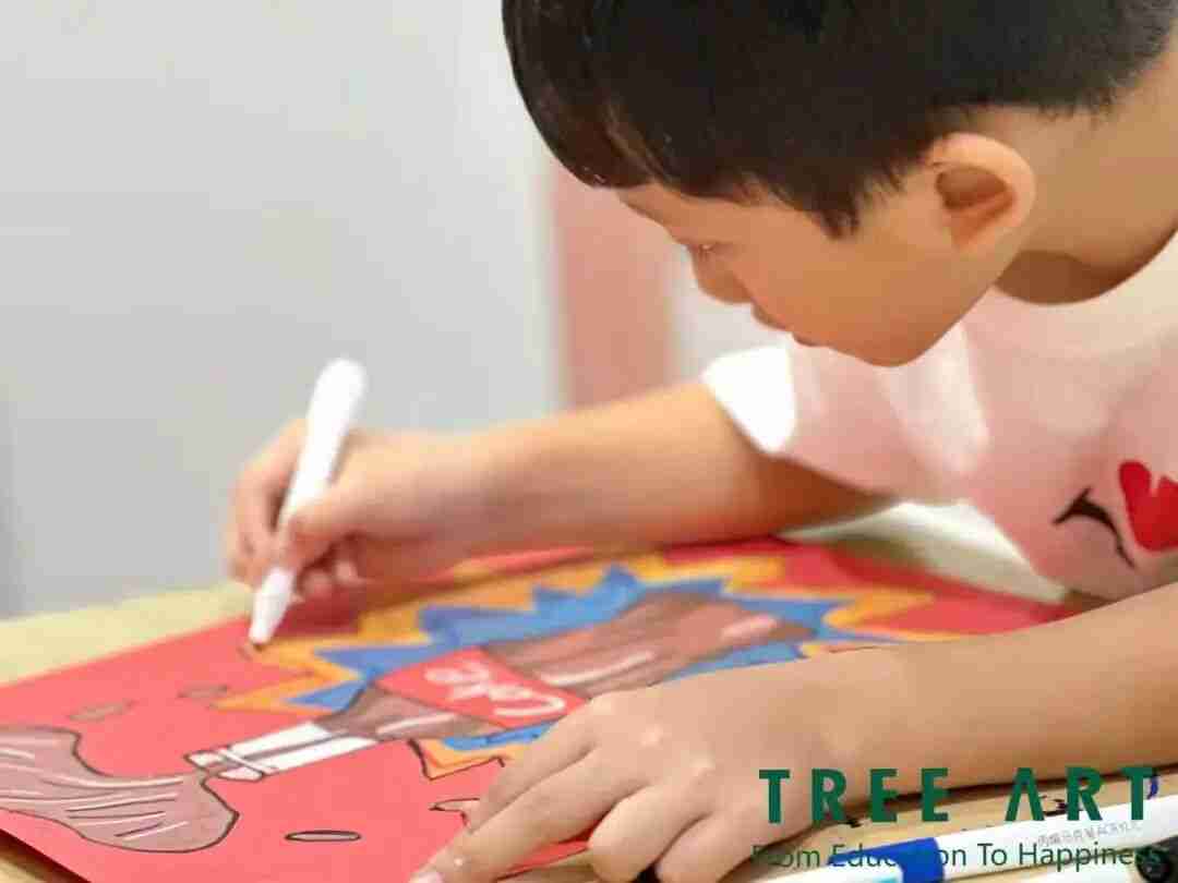 Child's painting created during a TreeArt art lesson