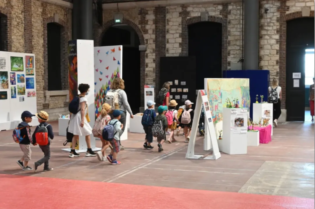 Photograph related to the International Visual Arts Competition and its exhibited artworks