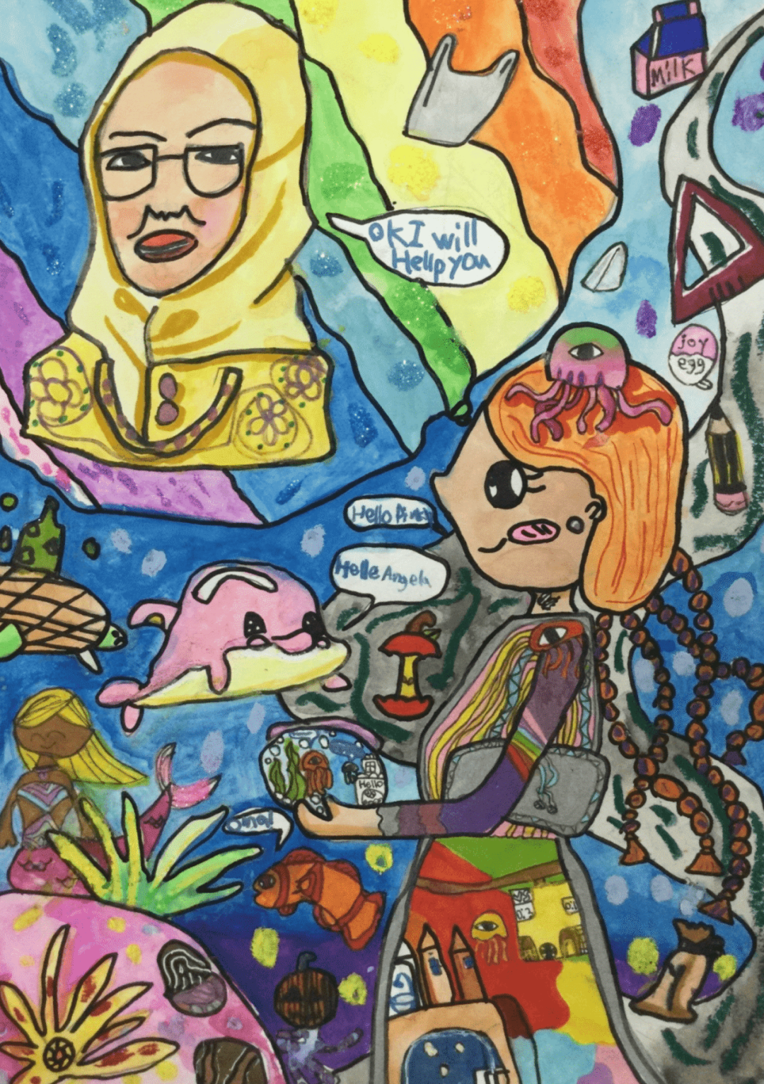 Previous winning entry from the AWESOME Art Competition portraying an Awesome woman's achievements