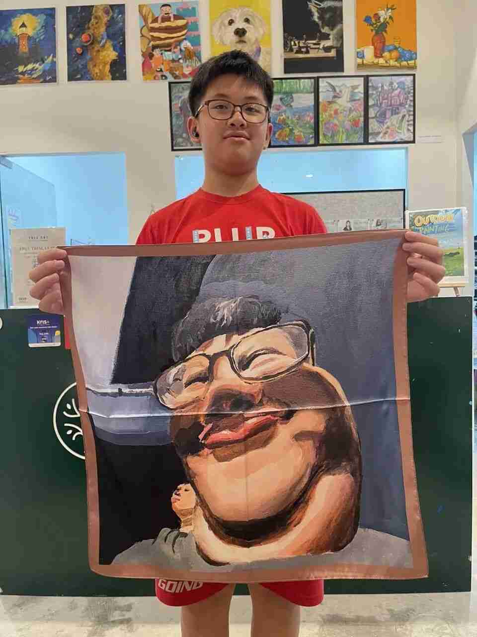 Bold, original painting made by a young artist at TREE ART