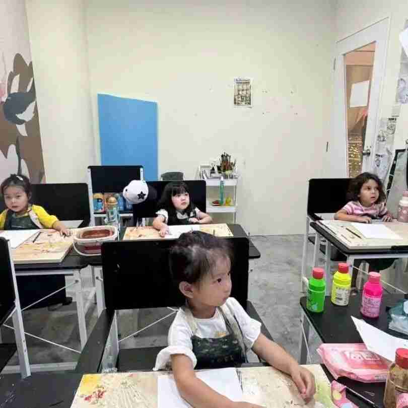 Tree Art student creating an artwork in the classroom