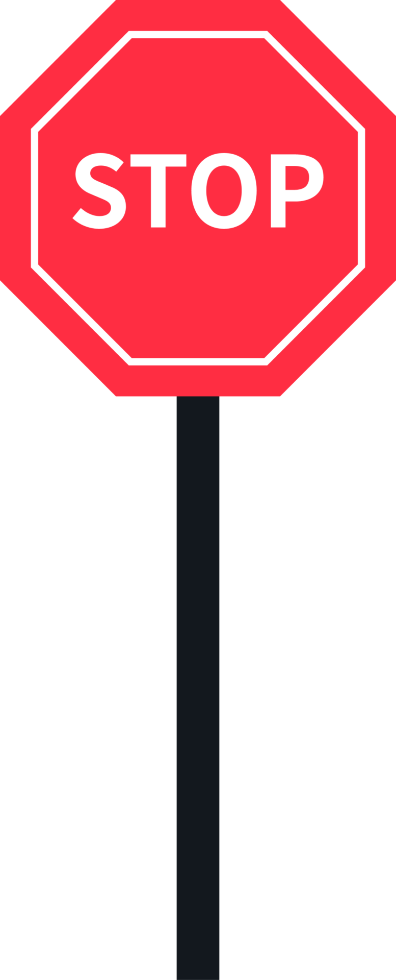 Red stop sign illustration marking the start of the competition information
