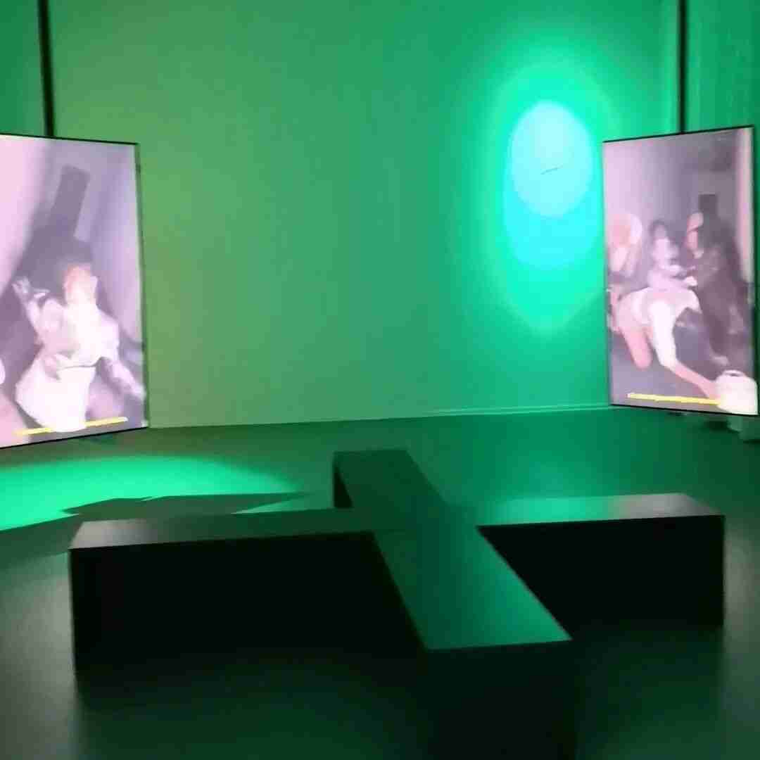 Installation view of an artwork being set up at Kunstquartier Bethanien for the Future Perception Lab project