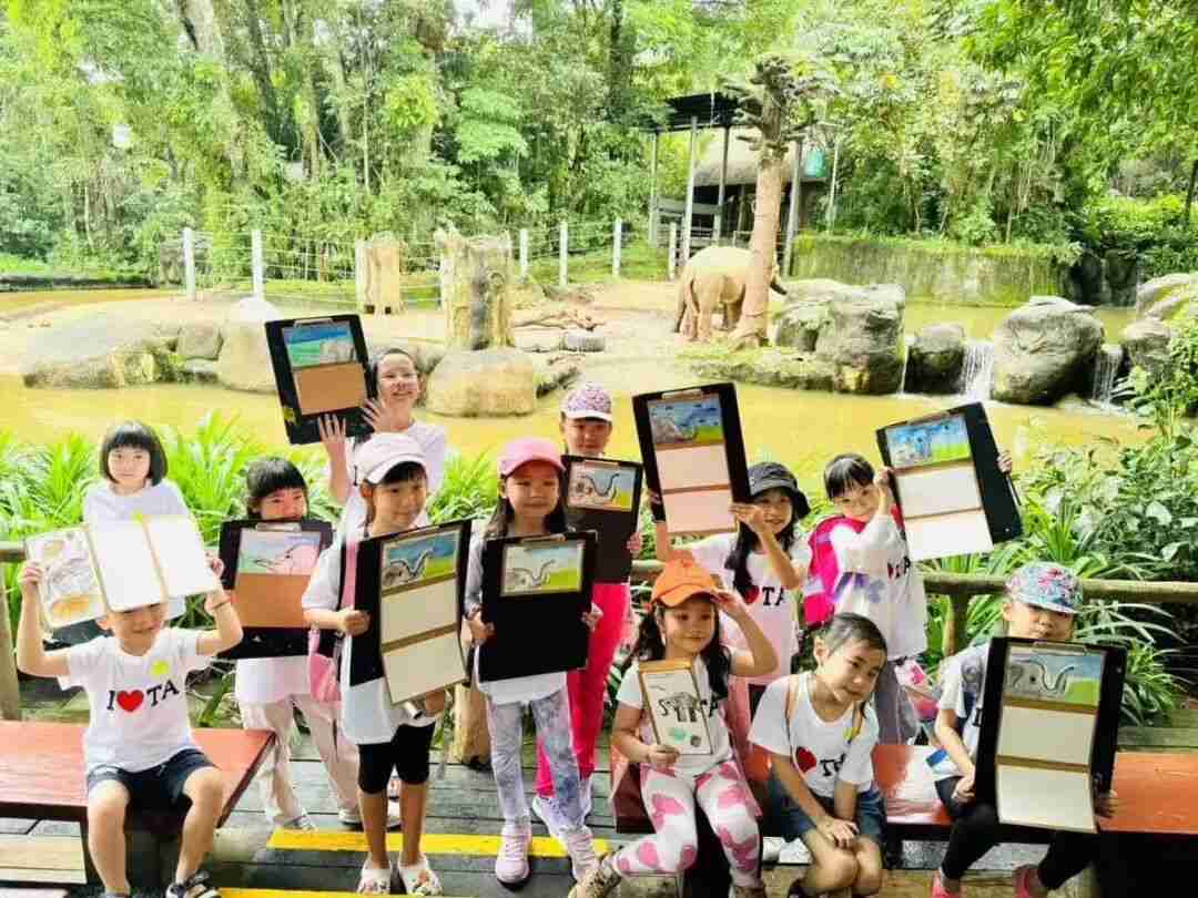 A framed sketch displayed as a memory of a child's outdoor art class