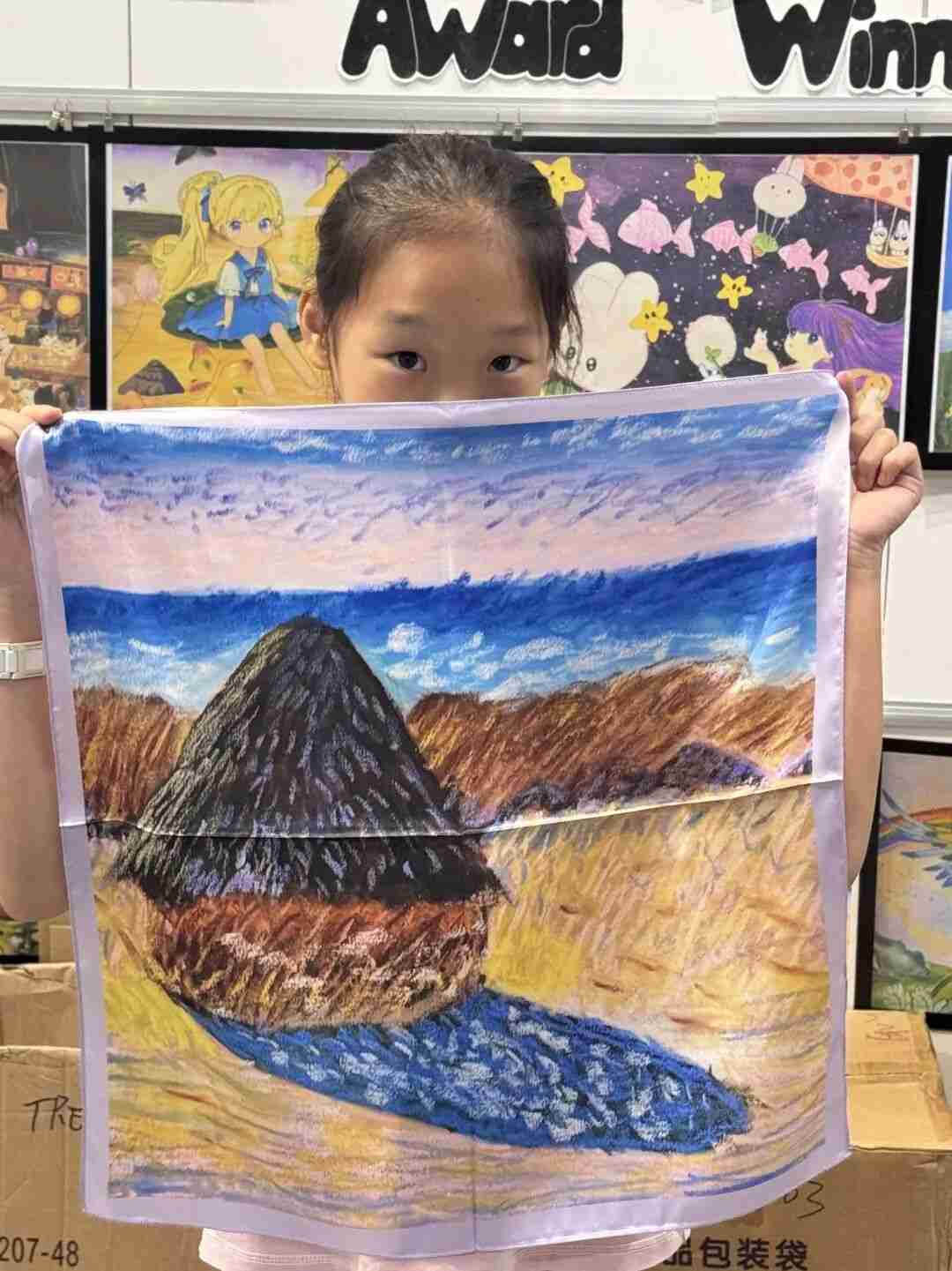 Students learning color coordination during the TREE ART scarf course