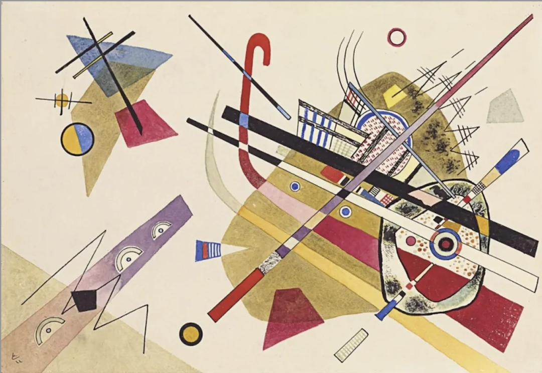A fourth painting from Wassily Kandinsky's Composition series, filled with abstract shapes and vibrant colors