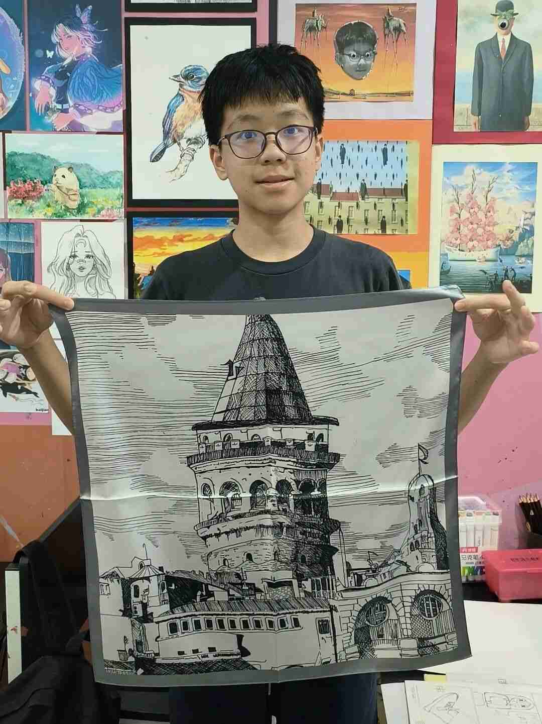 Printing process used to bring a child's scarf design to life