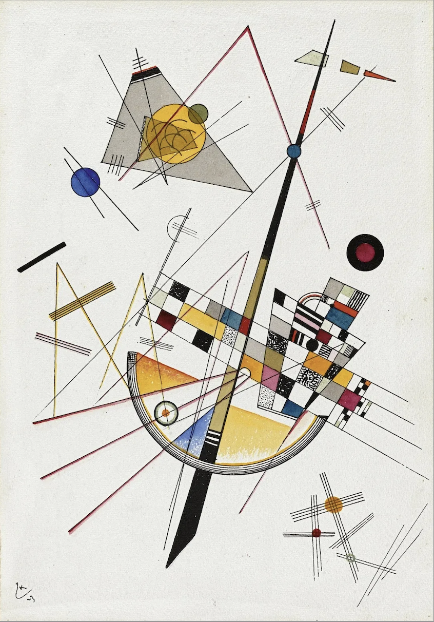 Another painting from Wassily Kandinsky's Composition series, with dynamic geometric shapes and vivid color blocks