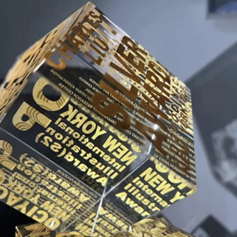 Detail view of the OCIYAC award trophy designed by Luca Nichetto
