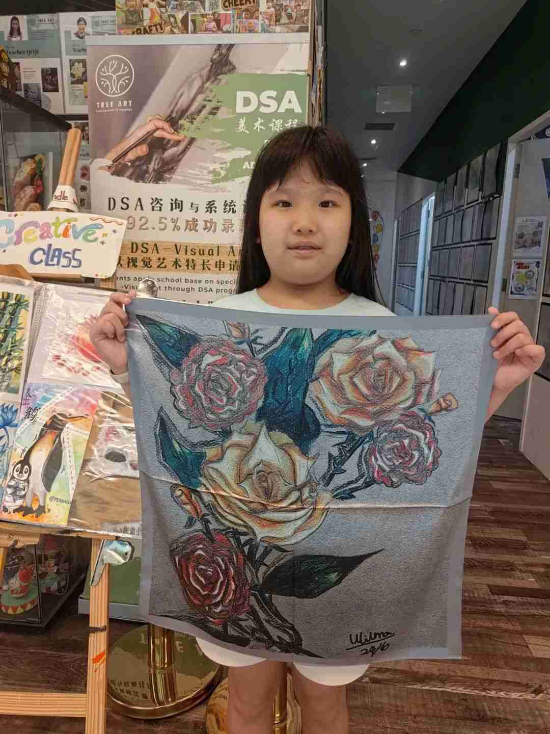 Student expressing themselves freely through painting at TREE ART