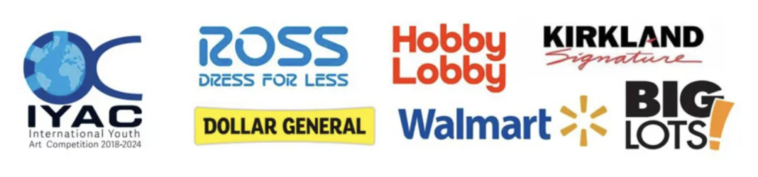 Logos of North American retail partners including Walmart, Hobby Lobby, Big Lots, Ross, and Dollar General