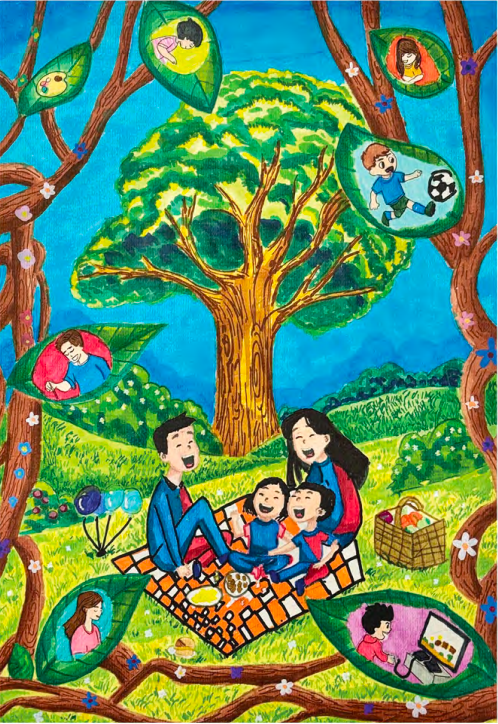 Gold Award-winning painting by Age 9-10 Group winner Reagan Thor (SGP00025)