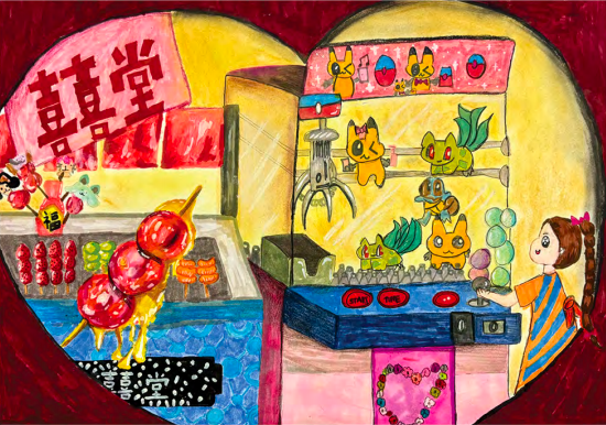 Gold Award-winning painting by Age 7-8 Group winner Arelia Chu Yun Cen (SGP00196)