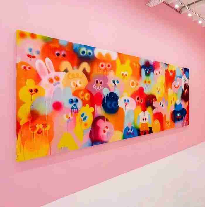 Jon Burgerman artwork or installation from one of his exhibitions