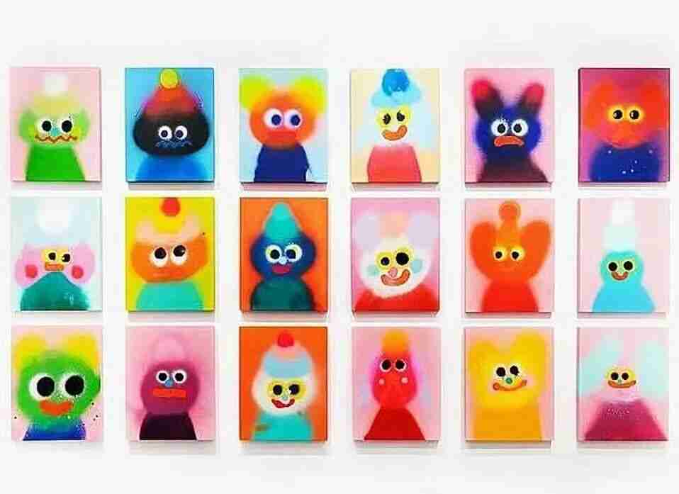 Photo from one of Jon Burgerman's public art exhibitions