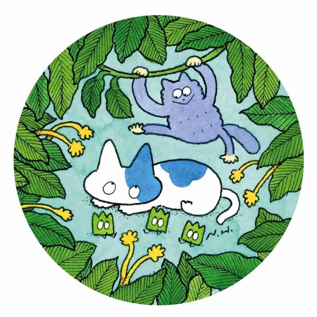 Illustration by Naoto Hidaka in his signature retro, nature-inspired style