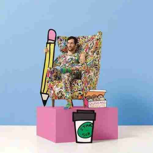 Jon Burgerman artwork conveying warmth and hope through colorful doodle characters