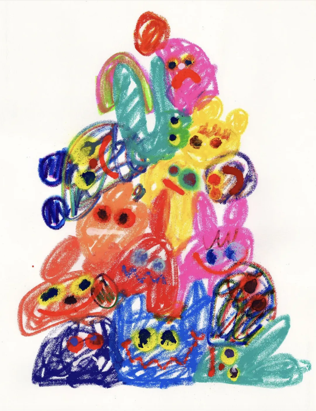 Colorful doodle artwork by Jon Burgerman featuring whimsical characters