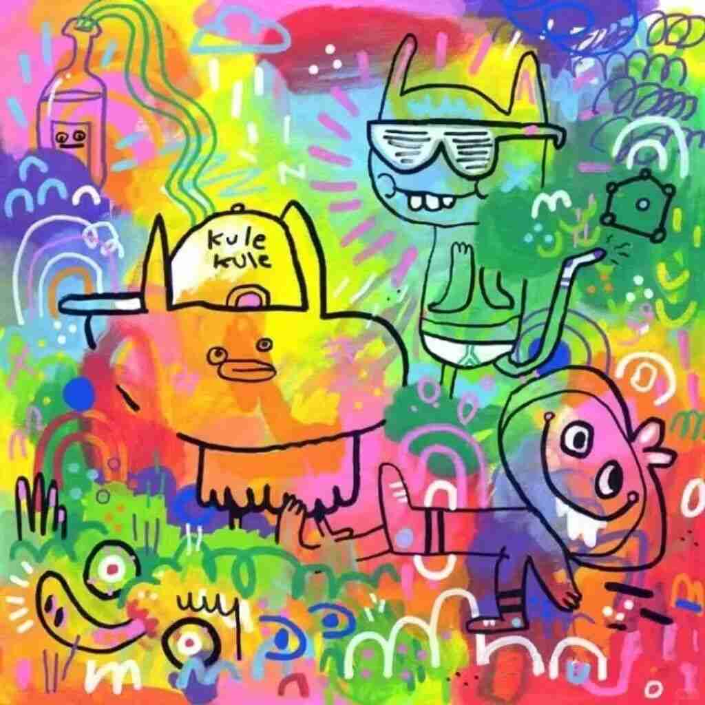 Photo related to Jon Burgerman's socially themed artwork or exhibition