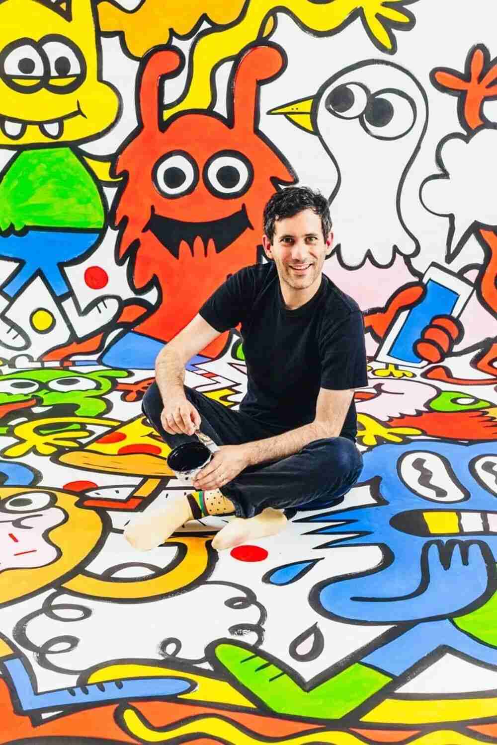 Example of Jon Burgerman's colorful doodle artwork