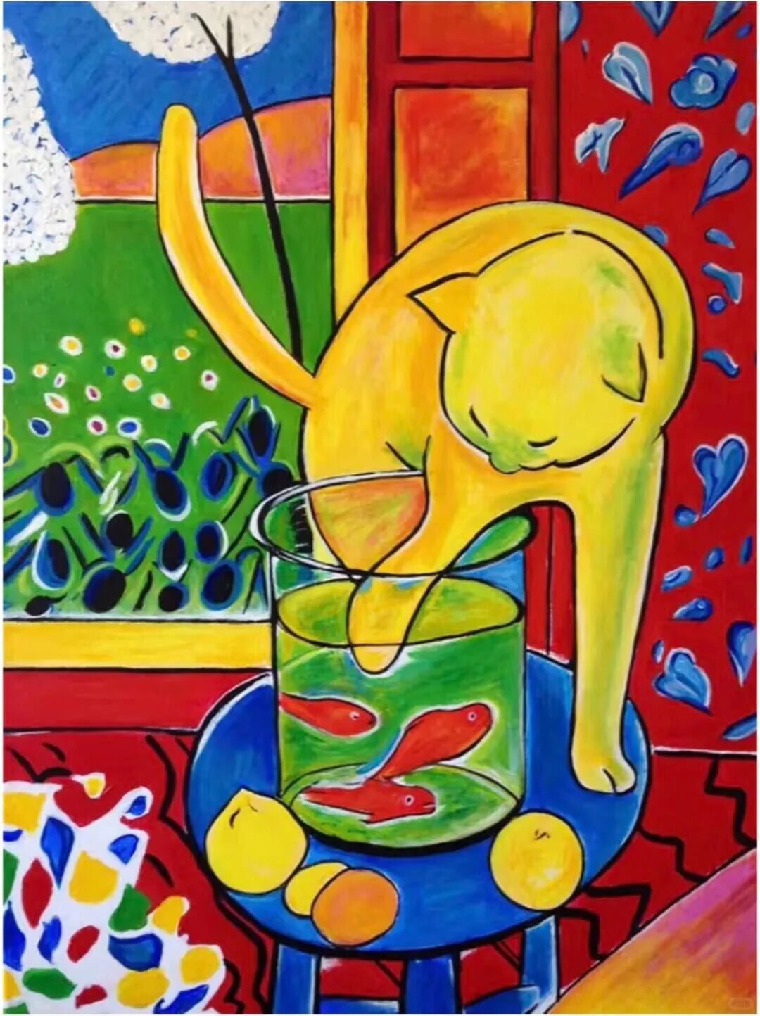 Henri Matisse's painting of a black cat with red fish