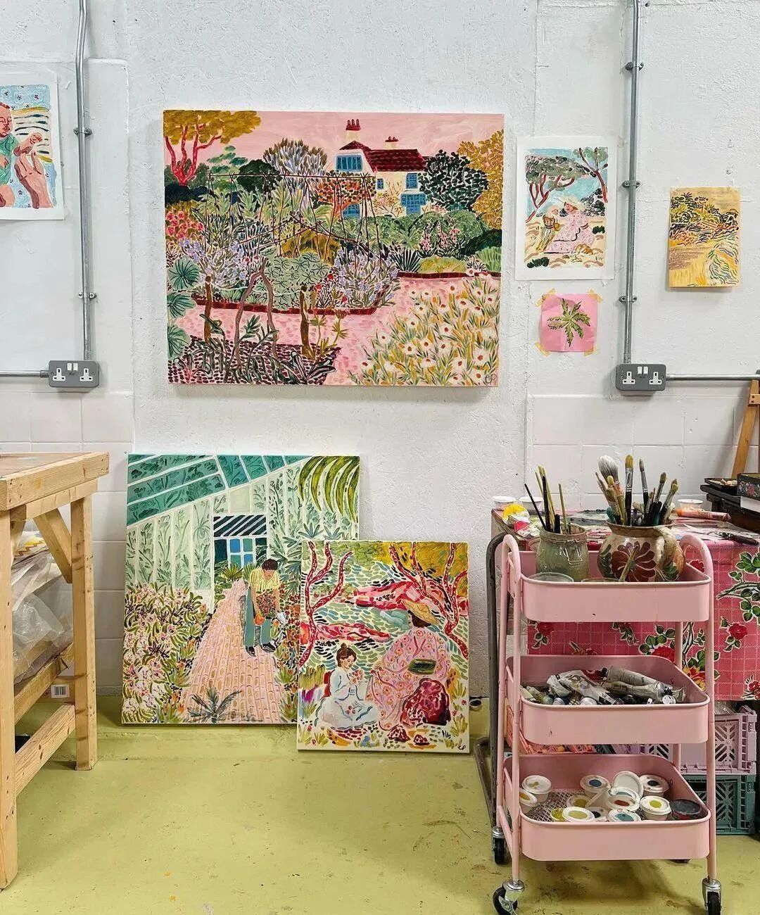 A Camilla Perkins illustration reflecting the bold patterns and colors of Matisse and Fauvism that shaped her style