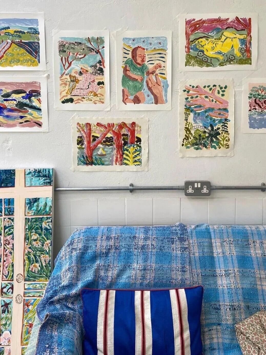 A vividly colored Camilla Perkins illustration reflecting her spontaneous approach to color and shape