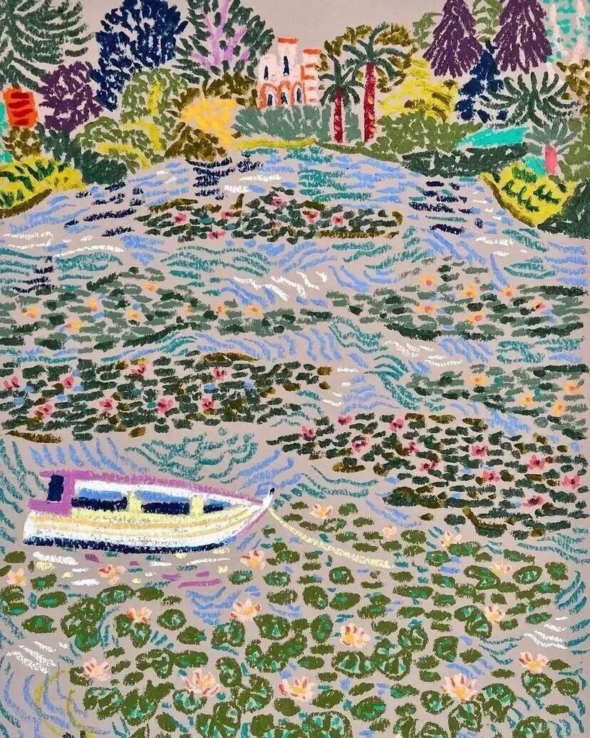 An illustration by Camilla Perkins with thick, visible brushstrokes in the Post-Impressionist tradition