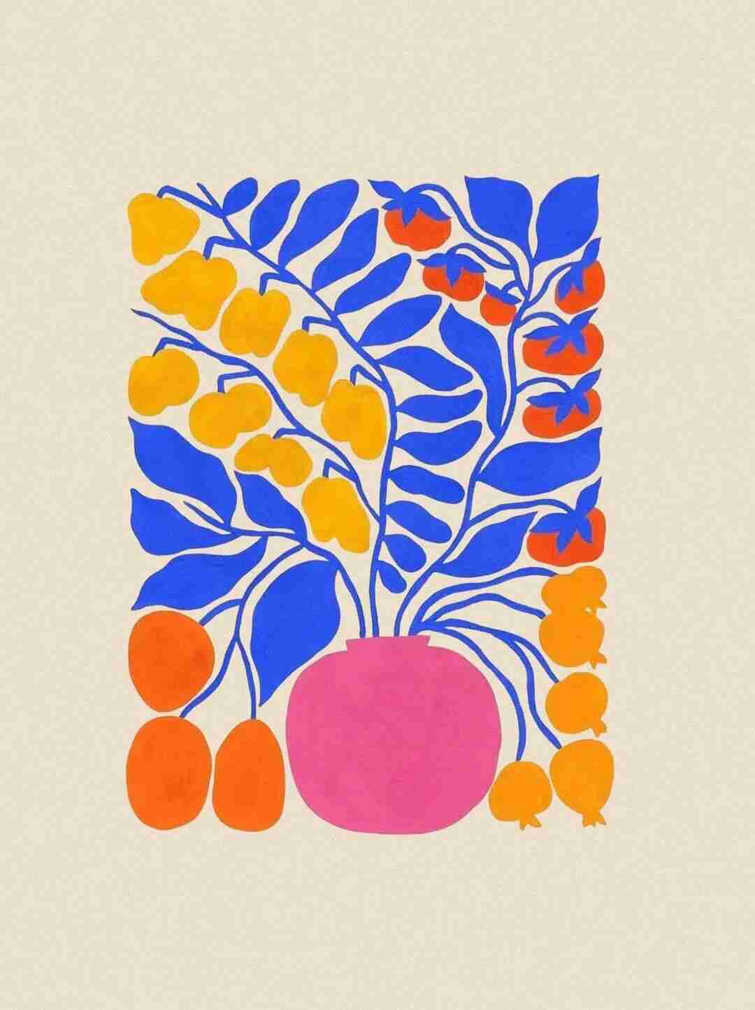 Illustration by Liv Lee featuring garden fruit and foliage motifs