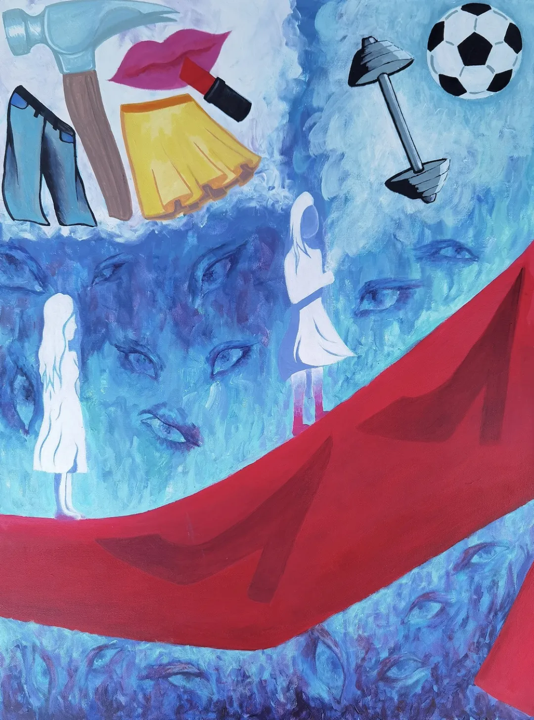 刻板 (Stereotype) by 陈柏萁, an artwork addressing gender stereotypes in social perception, submitted by 朝阳凯文艺术中学