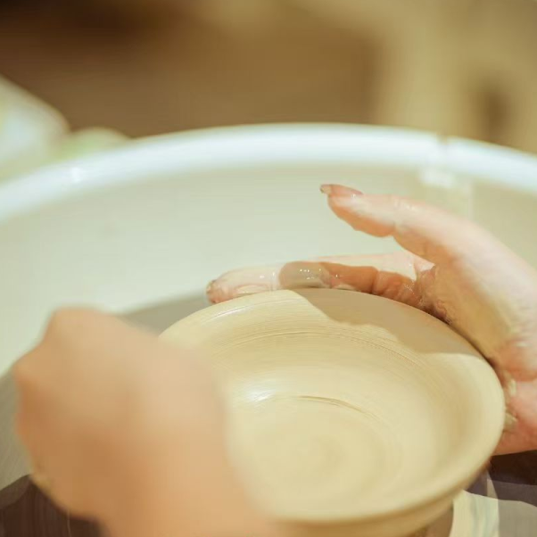 Slip-cast ceramic piece made by a child
