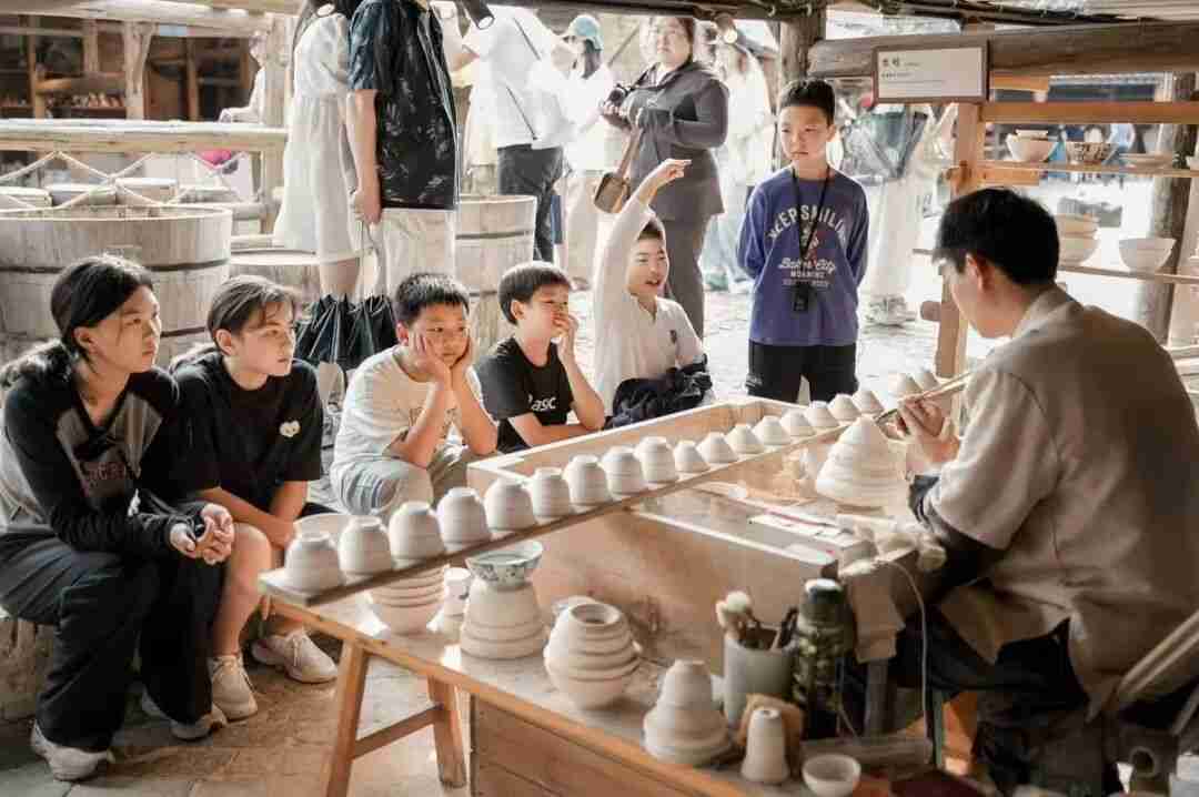 Workshop space where visitors craft their own porcelain pieces