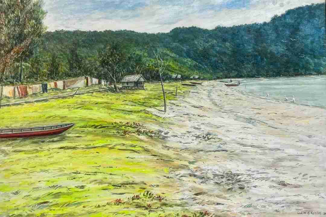 Contemporary tropical artwork on display inside Sabah Art Gallery